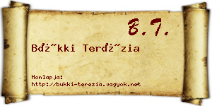 Bükki Terézia névjegykártya